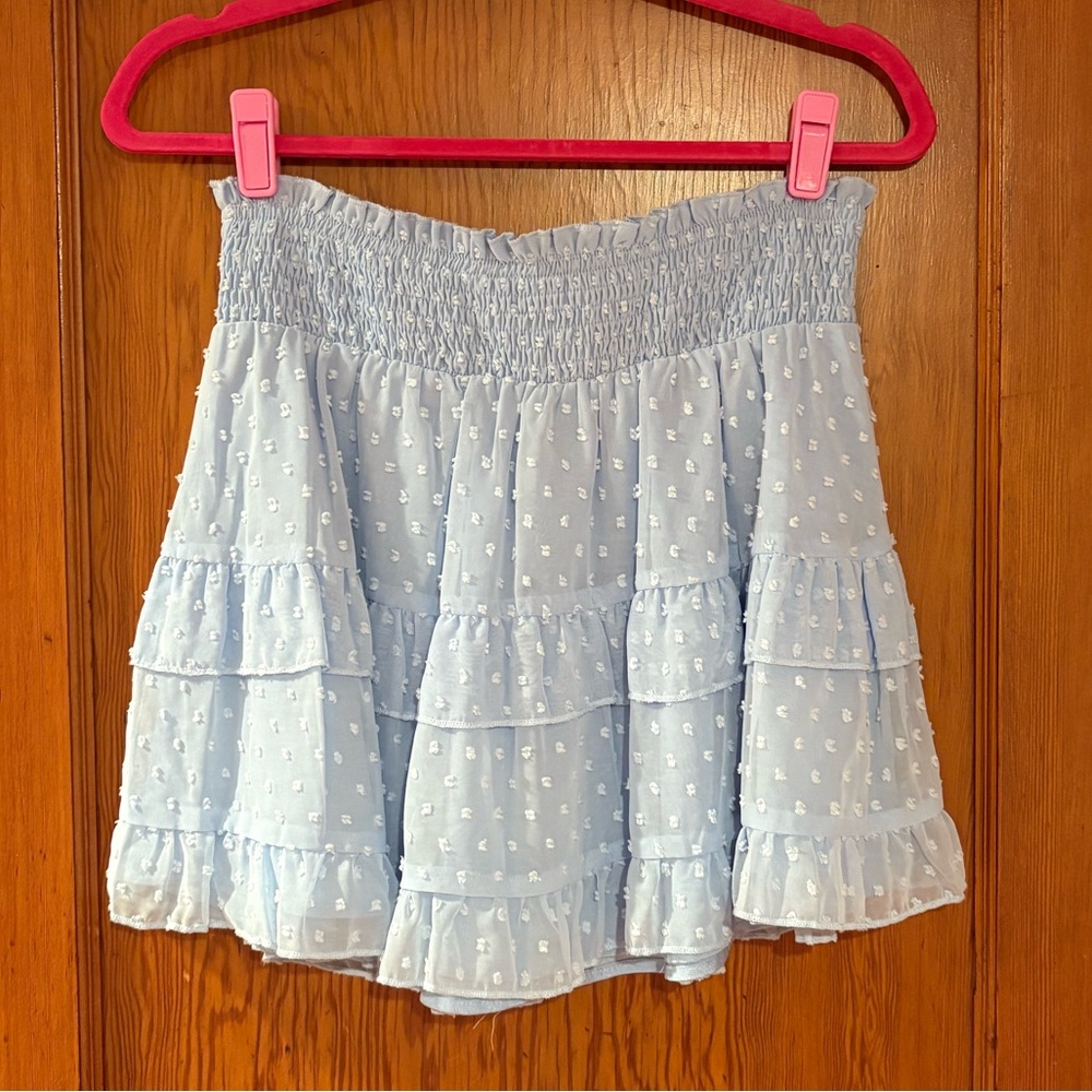 SHEIN Light Blue Tiered Skirt